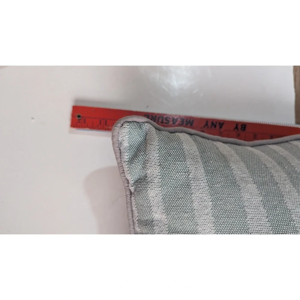 Happy Spring Bunny Floral Striped Lumbar Throw Pillow Blue‎ Pink 12x8